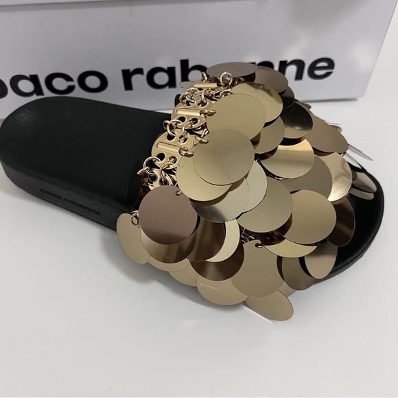 PACO RABANNE GOLD SPARKLE SANDALS $460 - Picture 4 of 12